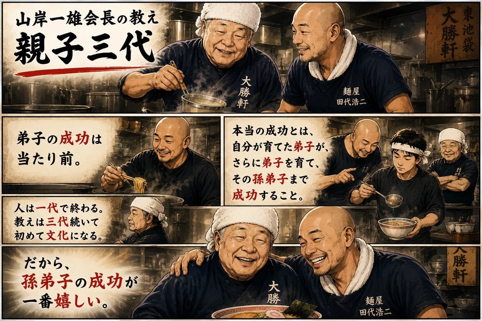 TODO_TRANSLATION — Manga depicting the teachings passed from Kazuo Yamagishi to Koji Tashiro